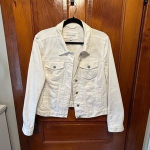 Loft jean jacket, white, large